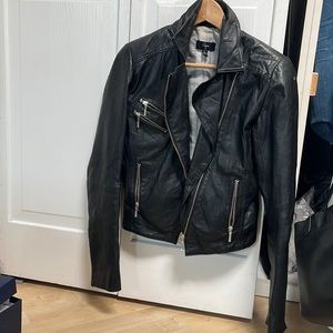 Black leather jacket